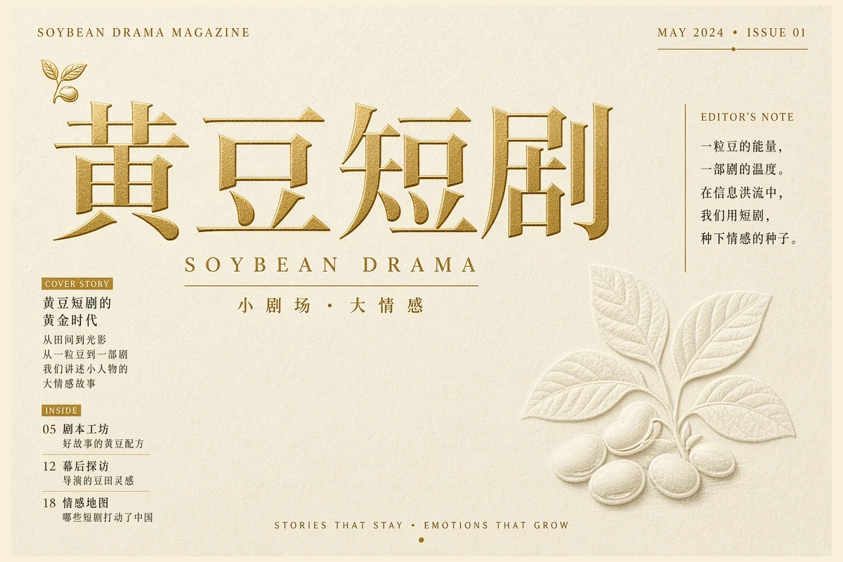黄豆短剧关于黄豆短剧主题插画视觉